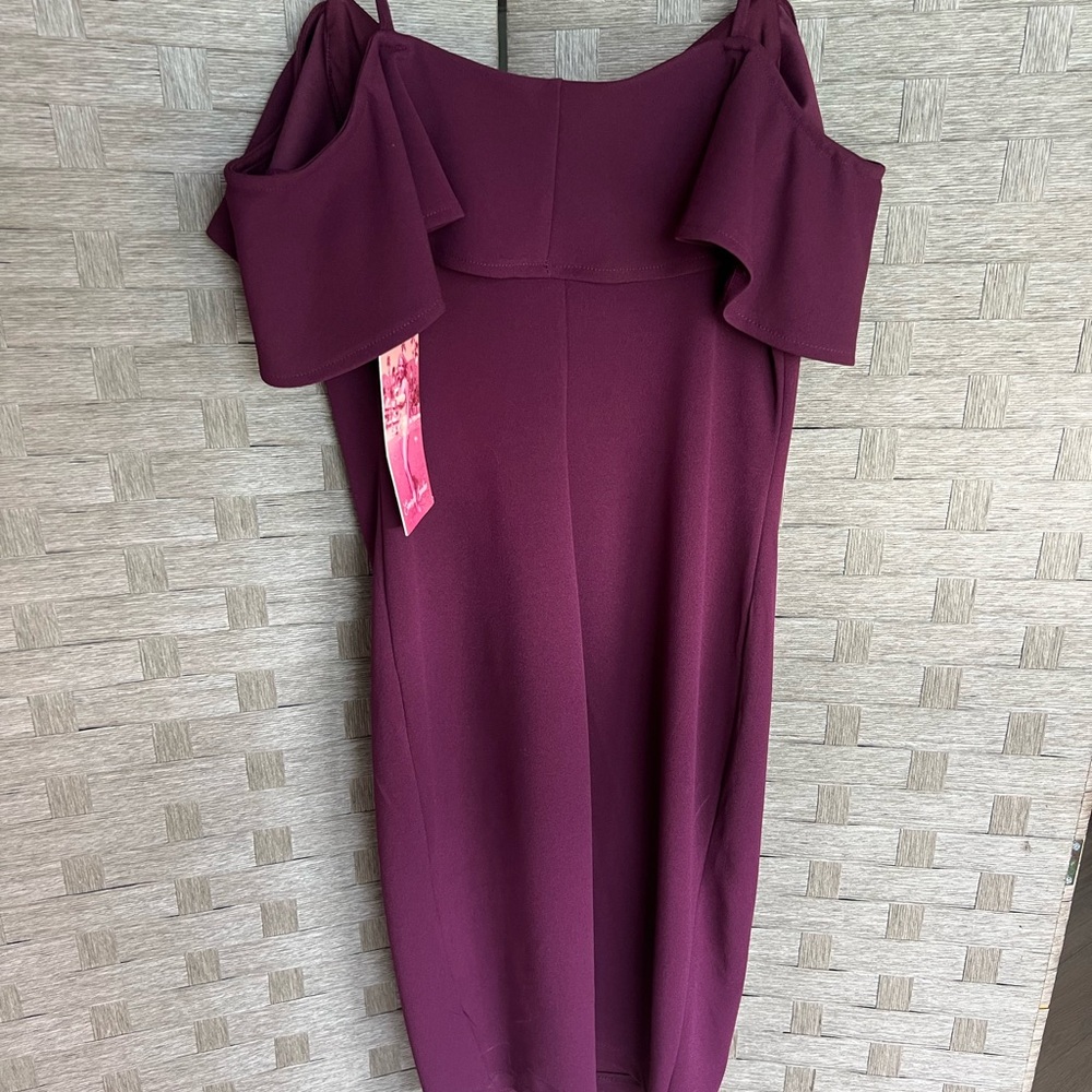 Emerald Sundae Purple Off-Shoulder Sheath Dress